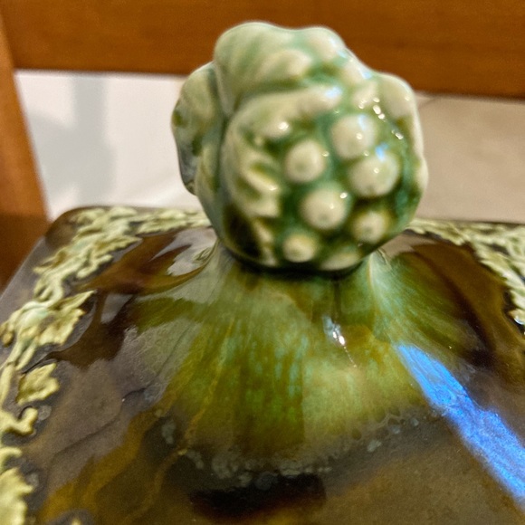 Vintage Green Ceramic 1950s Compote with Sailing Boat Detail - Japan - Picture 10 of 10